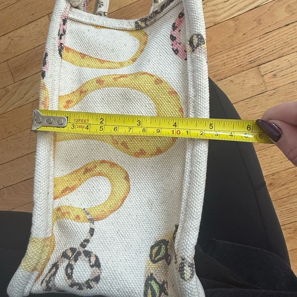 Vince Camuto Orla Color Coiled Snake Heavy Canvas Tote- Snake Design